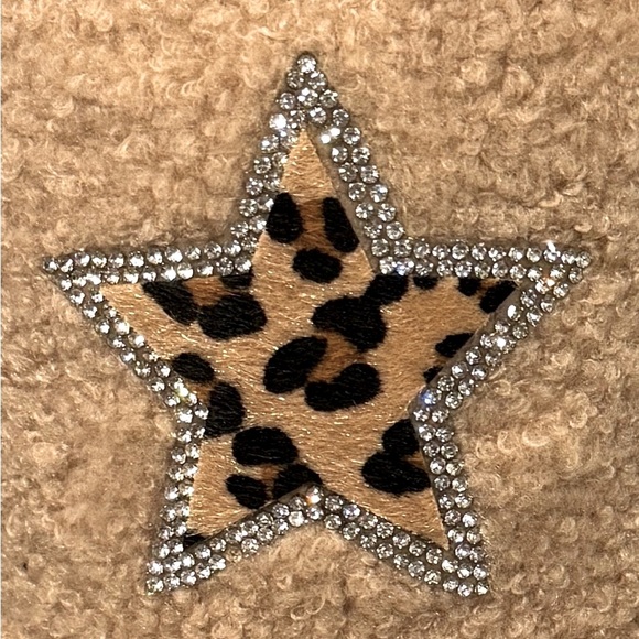 New Custom Designed Tan Teddy Baseball Cap with Leopard Star, Adjustable. - Picture 2 of 4